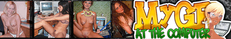 My GF at the computer